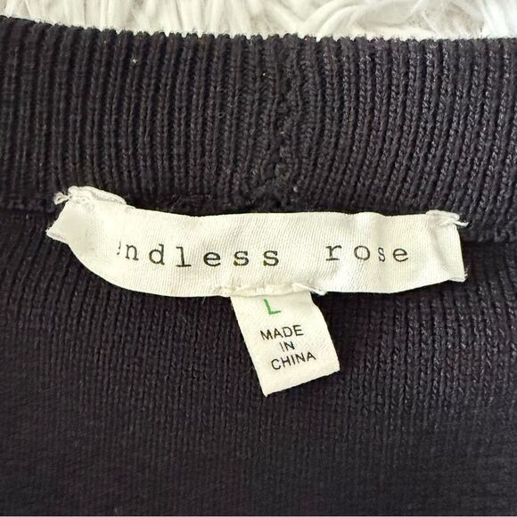 Endless Rose Black Ruffle Off the Shoulder Mini Sweater Dress Size L - Picture 7 of 7